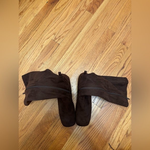 new Jeffrey Campbell hot lava knee high block heel boots in chocolate brown - Picture 5 of 8